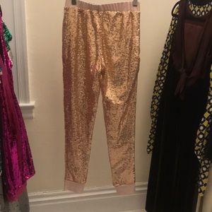 NWOT Rose Gold Sequin Leggings